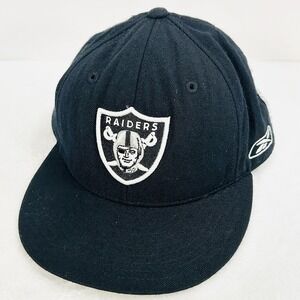 Reebok Oakland Raiders Authentic Sideline‎ Fitted Hat Cap 7 3/8 Black NFL